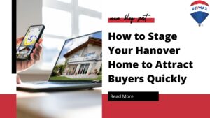 A buyer entering the location for home staging with the business logo, blog title, and read more option.